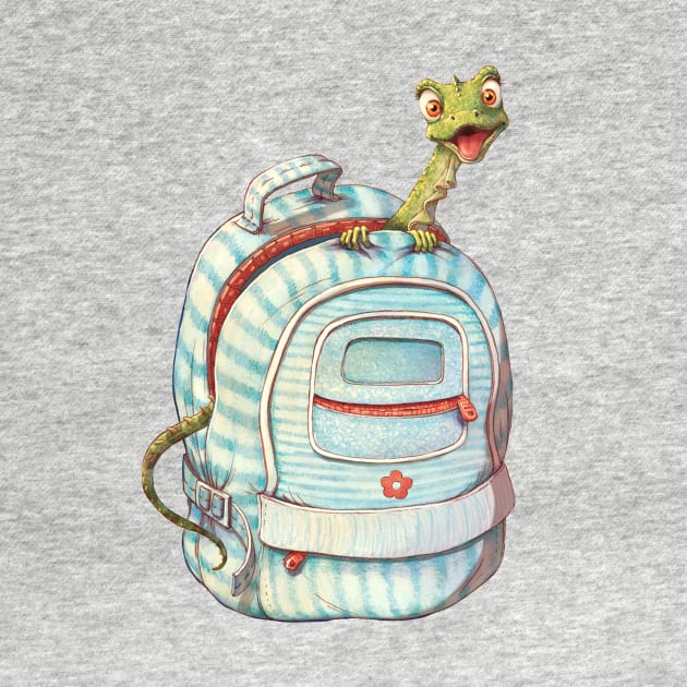 Lizard in Backpack by Kayla Harren